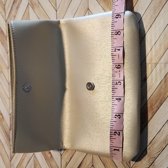 Gold Leather Clutch by Neiman Marcus - Picture 7 of 9